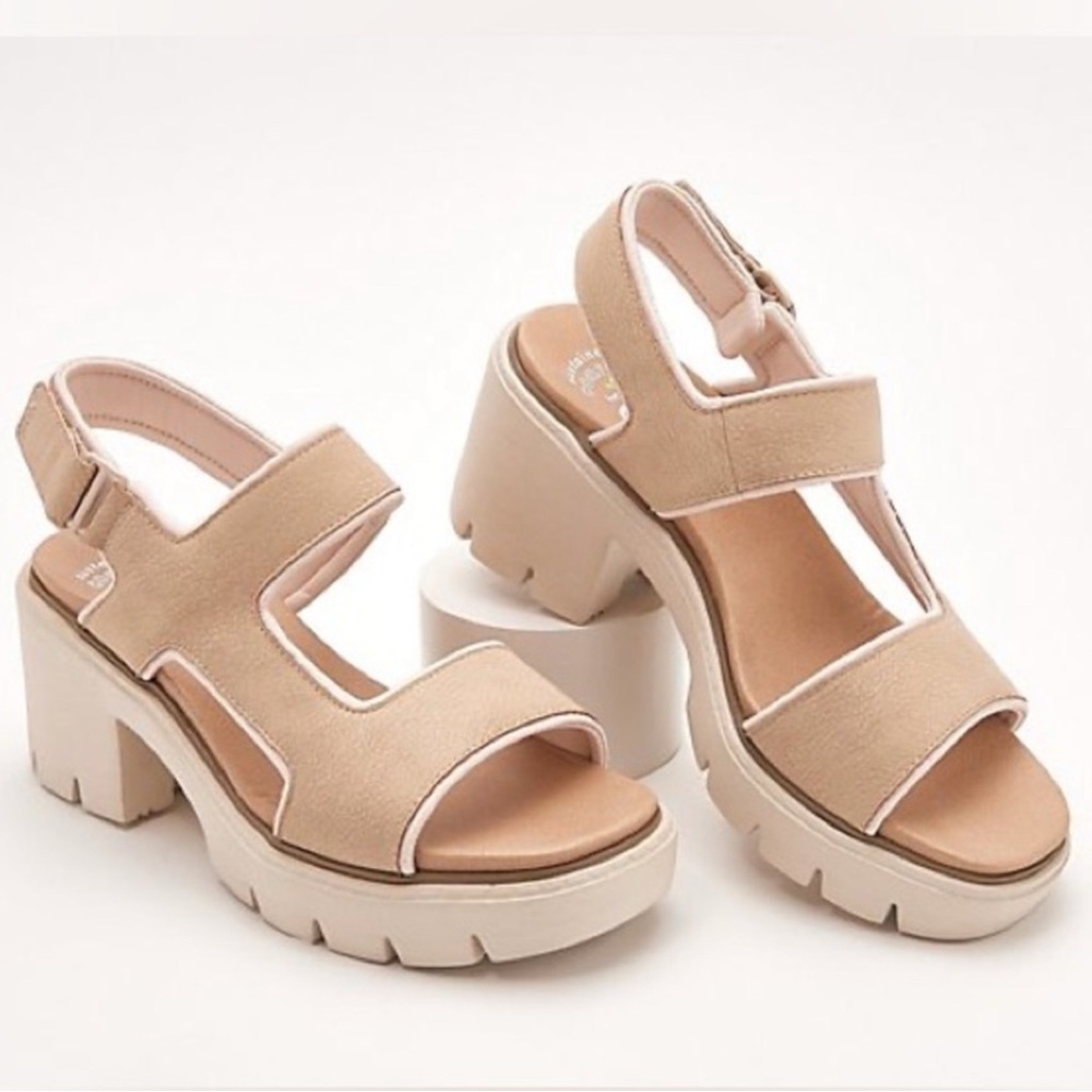 Dr. Scholl's  Womens Almost There Ankle Strap Lugged Sole Platform Sandals sz. 8